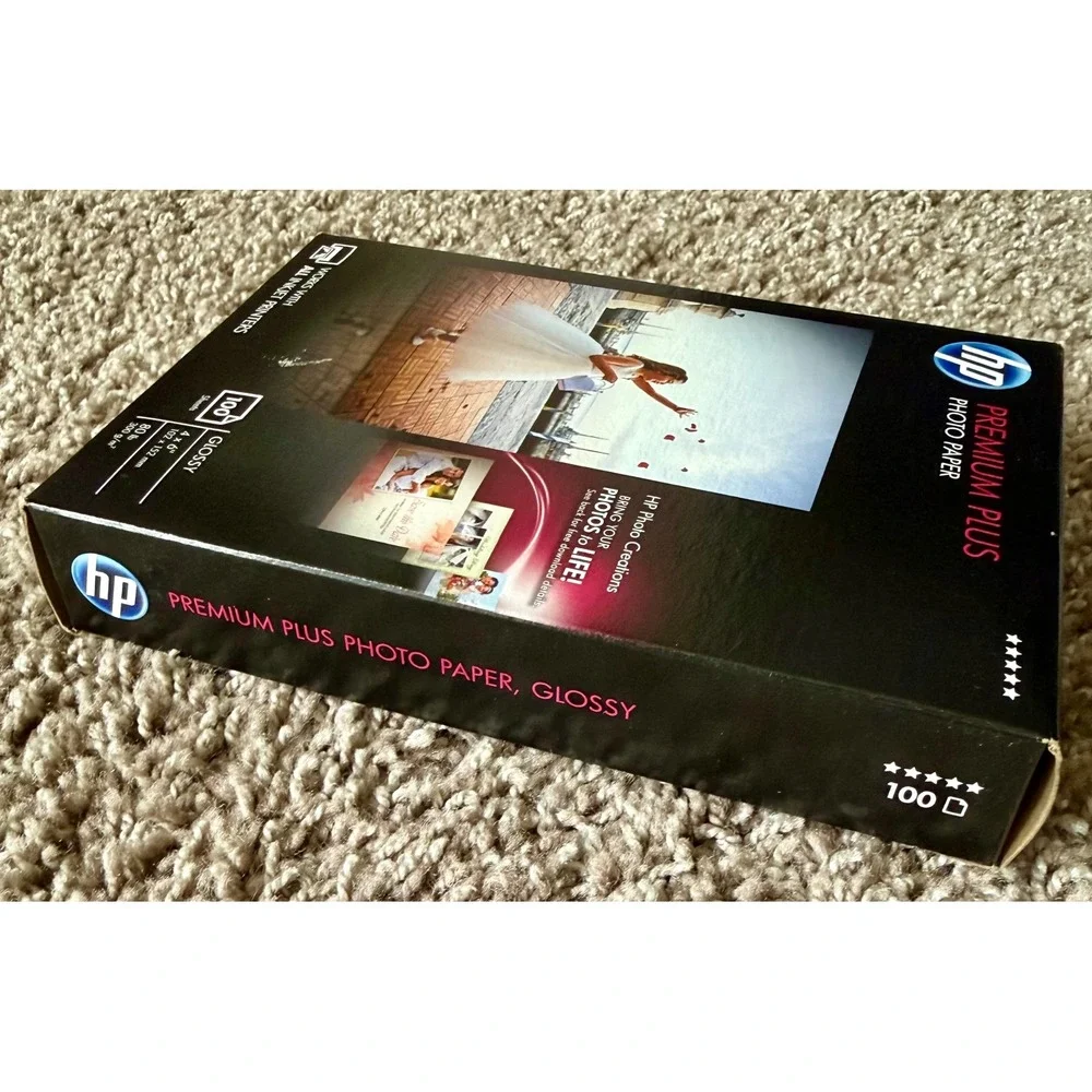 HP Premium Plus Photo Paper 4x6 100 Sheets Glossy CR668A New Inkjet White